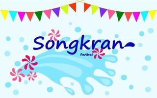 festival di songkran o capodanno tailandese. il versamento dell'acqua è l'attività principale. anche la festa della famiglia e degli anziani. disegno vettoriale. vettore