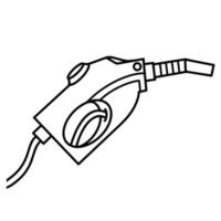icona della pistola di rifornimento. scarabocchio disegnato a mano. pompa del carburante, segno della stazione di servizio. contorno di una pompa di benzina, schizzo. illustrazione isolata su uno sfondo bianco. vettore