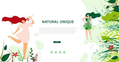 Banner orizzontale orizzontale Stile di vita unico naturale vettore