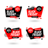 Set di banner di vendita del Black Friday vettore