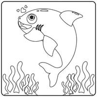 Disegni da colorare di squali per bambini stampabili vettoriali gratis