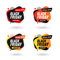 Modello di progettazione del pacchetto dell&#39;insegna di vendite di Black Friday vettore