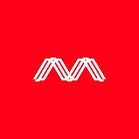lettera m logo piatto semplice tecnologia moderna vettore