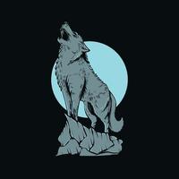 illustrazione del lupo per il design della maglietta vettore