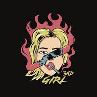 bad girl donne che fumano pop art illustrazione per il design della maglietta