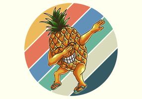 tamponando l&#39;ananas retrò vettore