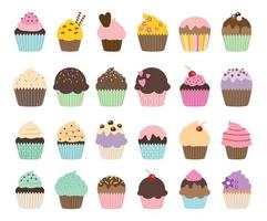 set di cupcakes e muffin vettoriali carini