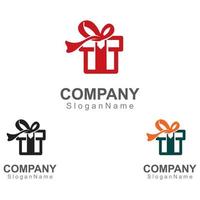 confezione regalo sorpresa logo design modello vettoriale immagine arte concetto