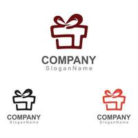 confezione regalo sorpresa logo design modello vettoriale immagine arte concetto