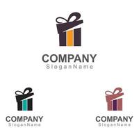 confezione regalo sorpresa logo design modello vettoriale immagine arte concetto