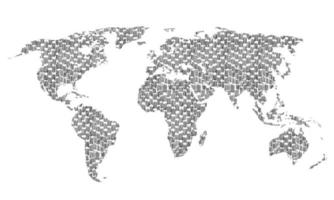 schizzo della mappa del mondo di doodle. schizzo del pianeta terra