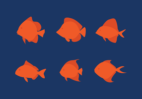 Set di pesce piatto vettoriale