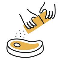 bistecca. icona di cottura doodle disegnato a mano. vettore