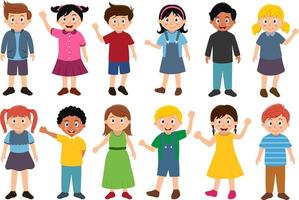 set di clipart di personaggi carini per bambini vettore