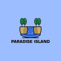 design del logo dell'isola paradisiaca vettore
