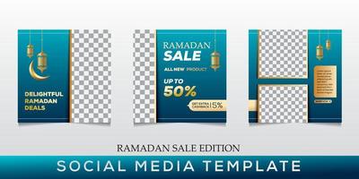 annuncio di banner modello post sui social media di vendita ramadan. illustrazione vettoriale modificabile.