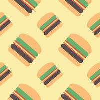 modello senza cuciture di hamburger. illustrazione vettoriale di design piatto hamburger