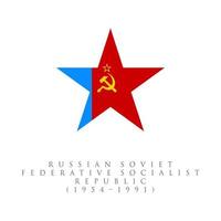 bandiera della repubblica socialista federativa sovietica russa 1954 1991 logo a stella. illustrazione vettoriale della bandiera dell'unione sovietica