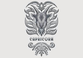 segno zodiacale Capricorno vintage vettore