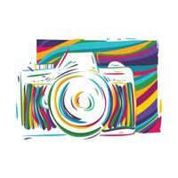illustrazione vettoriale astratta della fotocamera colorata