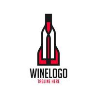 disegno del logo dell'illustrazione del vino rosso vettore