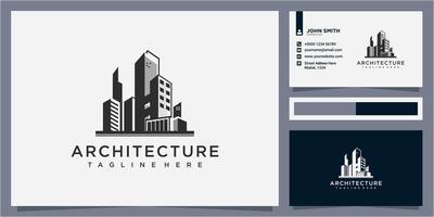 lettera h e vettore di progettazione del logo dell'edificio, illustrazione di stile minimalista del design dell'icona del logo dell'edificio della lettera.