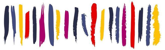 set di diverse pennellate di vernice colorata su sfondo bianco - vettore