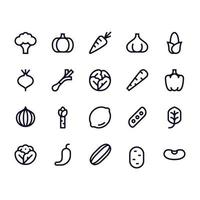 verdure icone disegno vettoriale