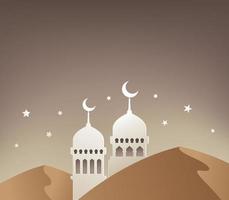 illustrazione della moschea per il ramadan vettore