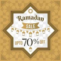illustrazione del poster di vendita del ramadan o dello sfondo del banner di vendita vettore