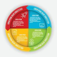 cerchio di infografica set vettoriale. diagramma di processo del modello 4 passaggio per la presentazione. vettore