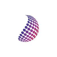 Design del logo del globo digitale 3D. icona illustrazione vettoriale. questo logo è adatto per le tecnologie del mondo aziendale globale e per le agenzie di media e pubblicità vettore