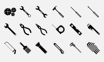 icona del set di strumenti manuali. versione monocromatica vettore
