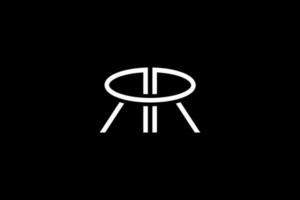 design del logo della lettera iniziale rr vettore