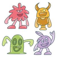 personaggi mostruosi colorati vettore