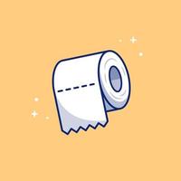 illustrazione dell'icona di vettore del fumetto del rotolo di carta igienica del tessuto. concetto di icona dell'oggetto sanitario isolato vettore premium. stile cartone animato piatto