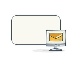 bacheca con illustrazione e-mail vettore