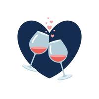 illustrazione vettoriale del cuore di san valentino del vino