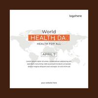 stampa il post sui social media della giornata mondiale della salute per un design creativo vettore
