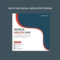stampa il post sui social media della giornata mondiale della salute per un design creativo vettore