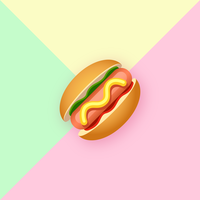 Elegante Hot Dog Pop colore di sfondo vettore