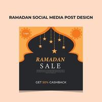 ramadan kareem post sui social media e vendita di offerte creative vettore