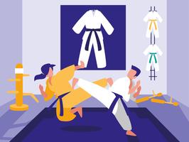 Scena dojo di arti marziali vettore