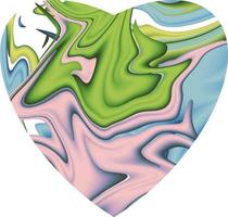 cuore astratto swirl marmorizzato illusione digitale multicolore inchiostro opera d'arte concetto di creatività. stile moderno decorativo di struttura grafica liquida luminosa. vettore