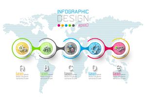 Infografica aziendale con 5 passaggi vettore