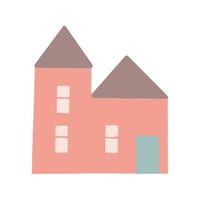 doodle disegnato a mano della casa,. arredamento, icona. costruzione della carta del manifesto dell'autoadesivo del minimalismo scandinavo vettore