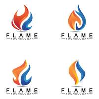 modello di progettazione di vettore dell'icona di logo della fiamma del fuoco