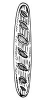 icona di schizzo di pane baguette. vettore panetteria pane di frumento bagel lungo pagnotta