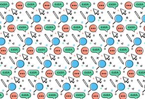 disegnati a mano social media pattern di sfondo vettore