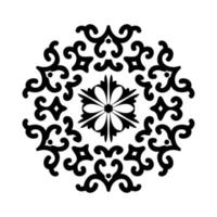 ornamento circolare astratto nero isolato su sfondo bianco. ornamento circolare mandala. modello orientale. per stencil, tatuaggio, intarsio, taglio laser e stampe. vettore